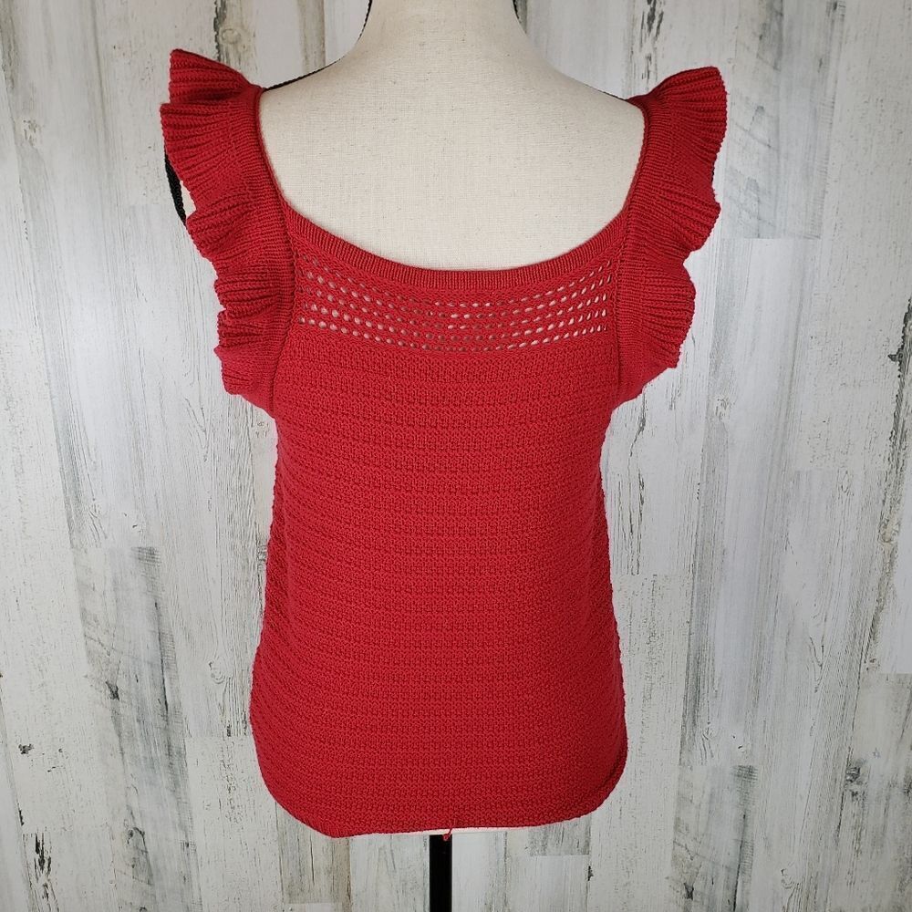 Hem & Thread Ruffle Sweater Tank Size Large - Picture 3 of 5